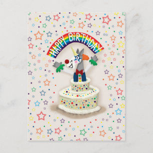 Happy Birthday Unicorn Postcard