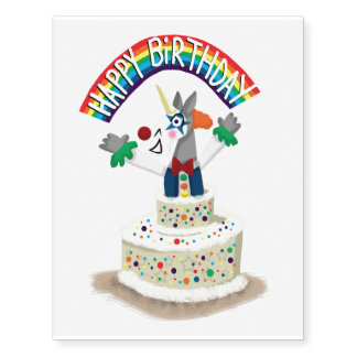 Happy Birthday Unicorn Temporary Tattoos