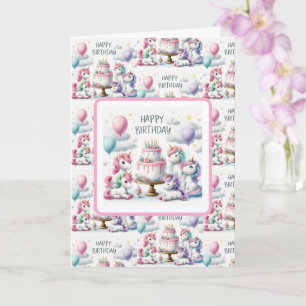 Happy Birthday Unicorn Themed Card