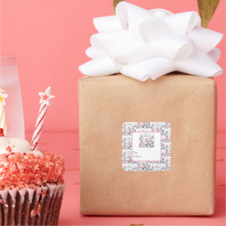Happy Birthday Unicorn Themed Square Sticker