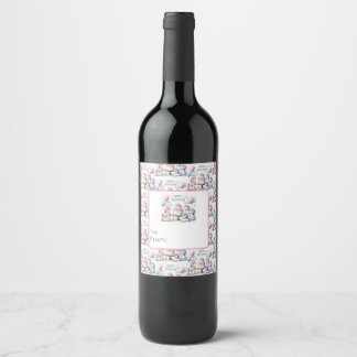 Happy Birthday Unicorn Themed Wine Label