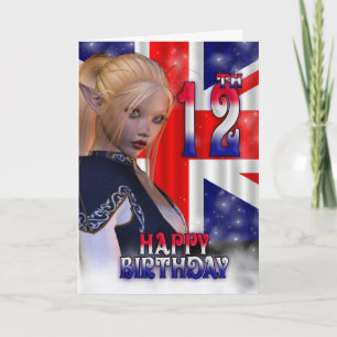 Happy Birthday Union Jack, Elf Card