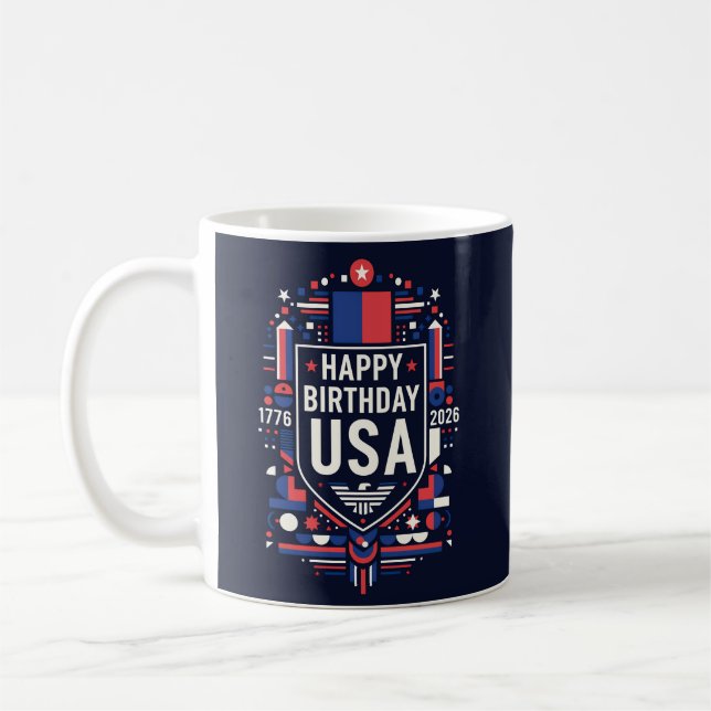 Happy Birthday USA 250 Coffee Mug (Left)