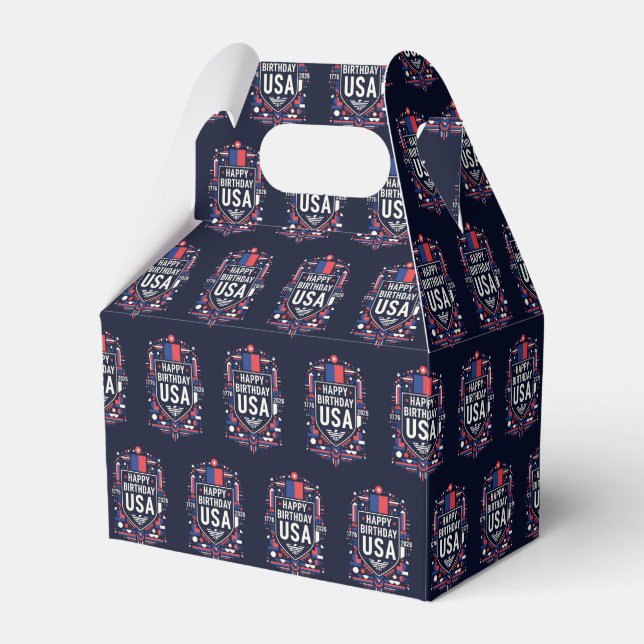 Happy Birthday USA 250 Favor Boxes (Front Side)