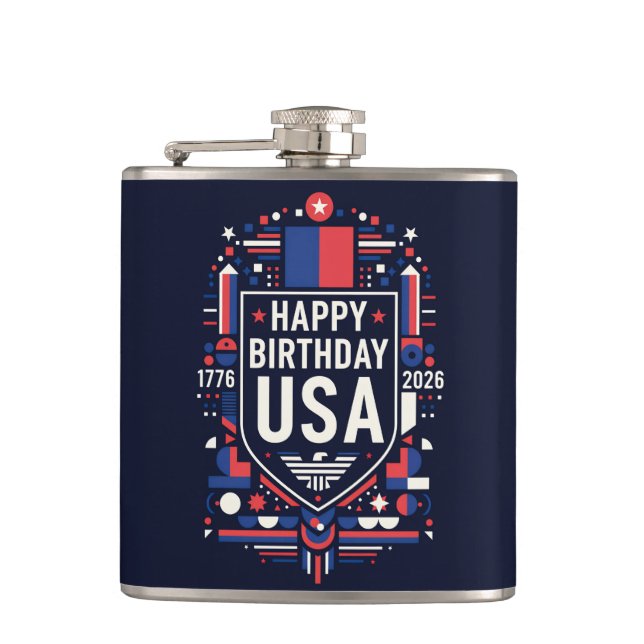 Happy Birthday USA 250 Flask (Front)