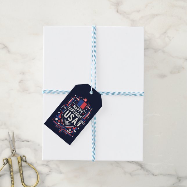 Happy Birthday USA 250 Gift Tags (With Twine)