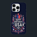 Happy Birthday USA 250 iPhone 16 Pro Case<br><div class="desc">Celebrate America’s 250th anniversary with this bold Bauhaus-style design. Featuring geometric shapes,  modern lines,  and a striking red and blue color palette inspired by the U.S. flag, </div>