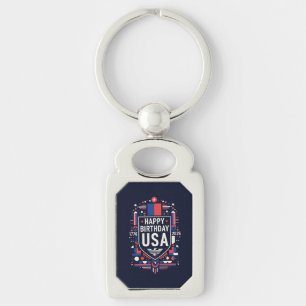 Happy Birthday USA 250 Keychain