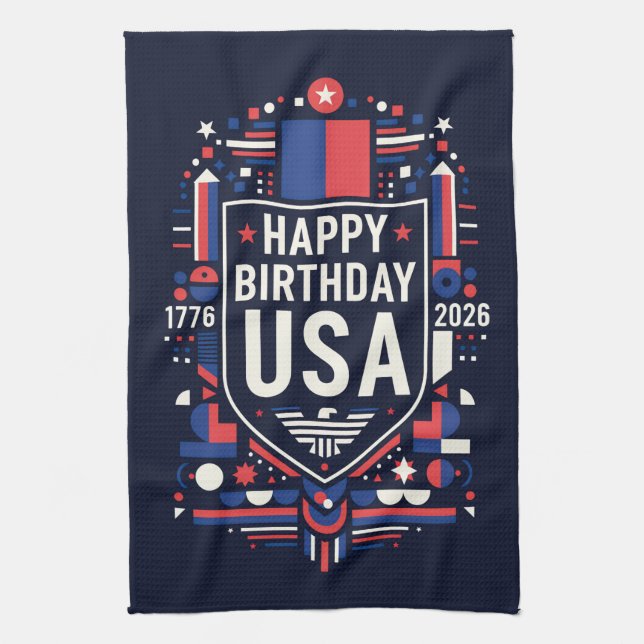 Happy Birthday USA 250 Kitchen Towel (Vertical)