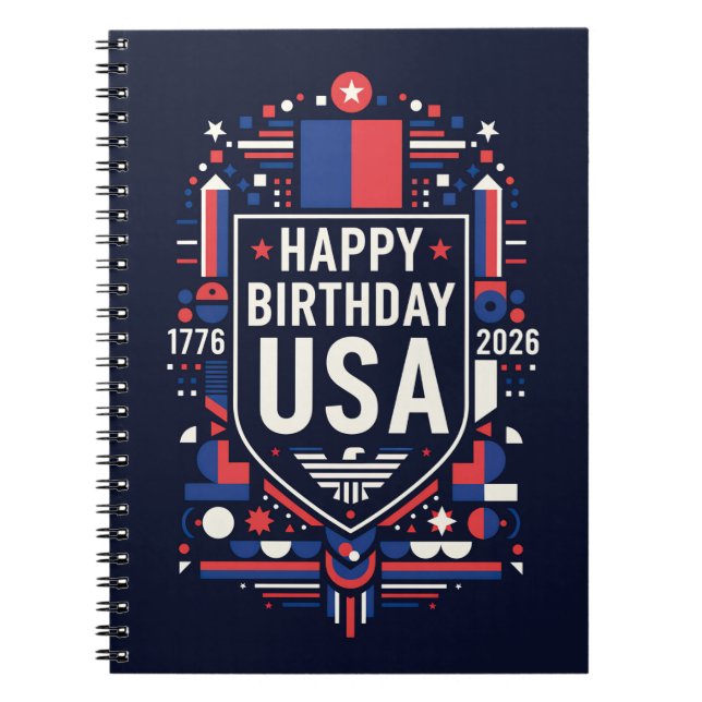 Happy Birthday USA 250 Notebook (Front)