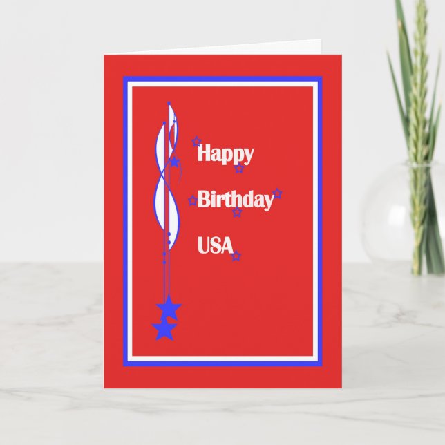 Happy Birthday USA Card (Front)
