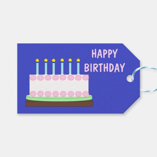 Happy Birthday Vanilla Cake Gift Tags