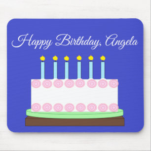 Happy Birthday Vanilla Cake Mouse Pad