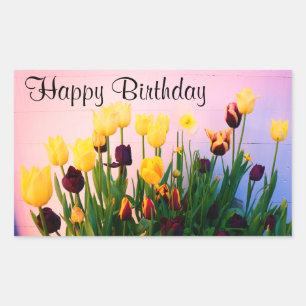 Happy Birthday Various Tulips #1 Stickers