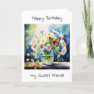 Happy Birthday Vase of Daisies Card