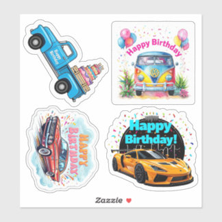 Happy Birthday Vehicle Stickers, Kids Birthday Sticker