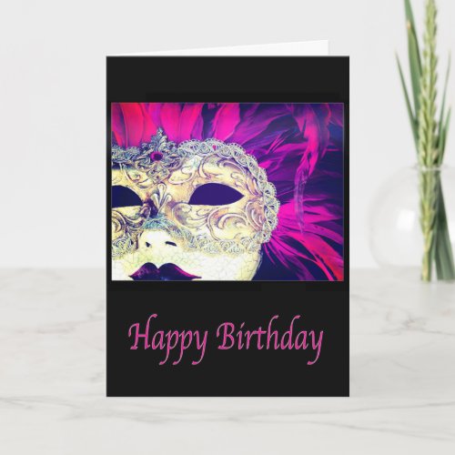 Happy Birthday Venice Mask Of A Woman Card