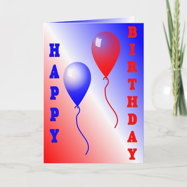 Happy Birthday Vertical Card Template (Front)