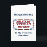 Happy Birthday Veteran Grandson Card<br><div class="desc">Christian Birthday Card for Military Veteran Grandson!   Includes Blessing Scripture and Birthday wishes inside.</div>