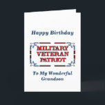 Happy Birthday Veteran Grandson Card<br><div class="desc">Christian Birthday Card for Military Veteran Grandson!   Includes Blessing Scripture and Birthday wishes inside.</div>