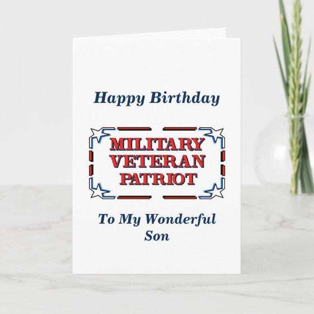 Happy Birthday Veteran Son Card (Front)