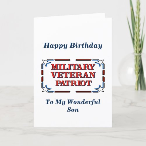 Happy Birthday Veteran Son Card