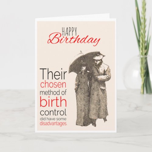 Happy Birthday Victorian Humor Birth Control Card