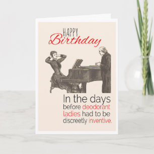 Happy Birthday, Victorian Humor, Deodorant, Card
