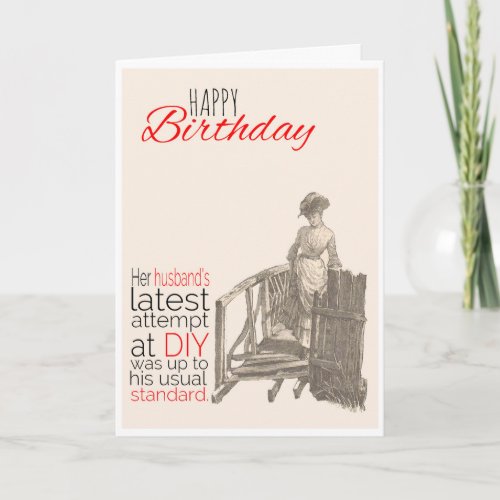 Happy Birthday Victorian Humor Husband DIY Card