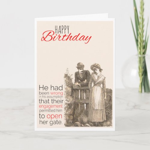 Happy Birthday Victorian Humour Innuendo Engaged Card