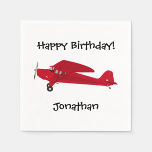 Happy Birthday Vintage Airplane Paper Napkins
