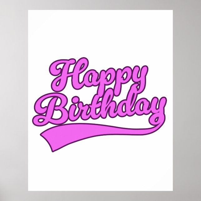 Happy Birthday vintage font Poster (Front)