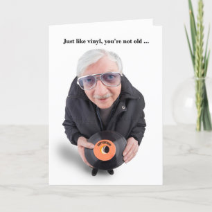 Happy Birthday Vintage Like Vinyl Records Humor Holiday Card