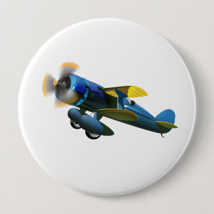 Happy Birthday vintage plane Button