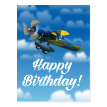 Airplane Birthday Vertical Postcards No Minimum Quantity Zazzle