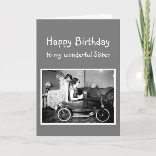 Happy Birthday Vintage Sisters Love Card