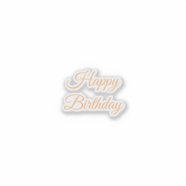 Happy Birthday Vinyl Sticker  (Front)