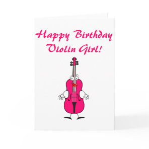 Happy Birthday Violin Girl Card