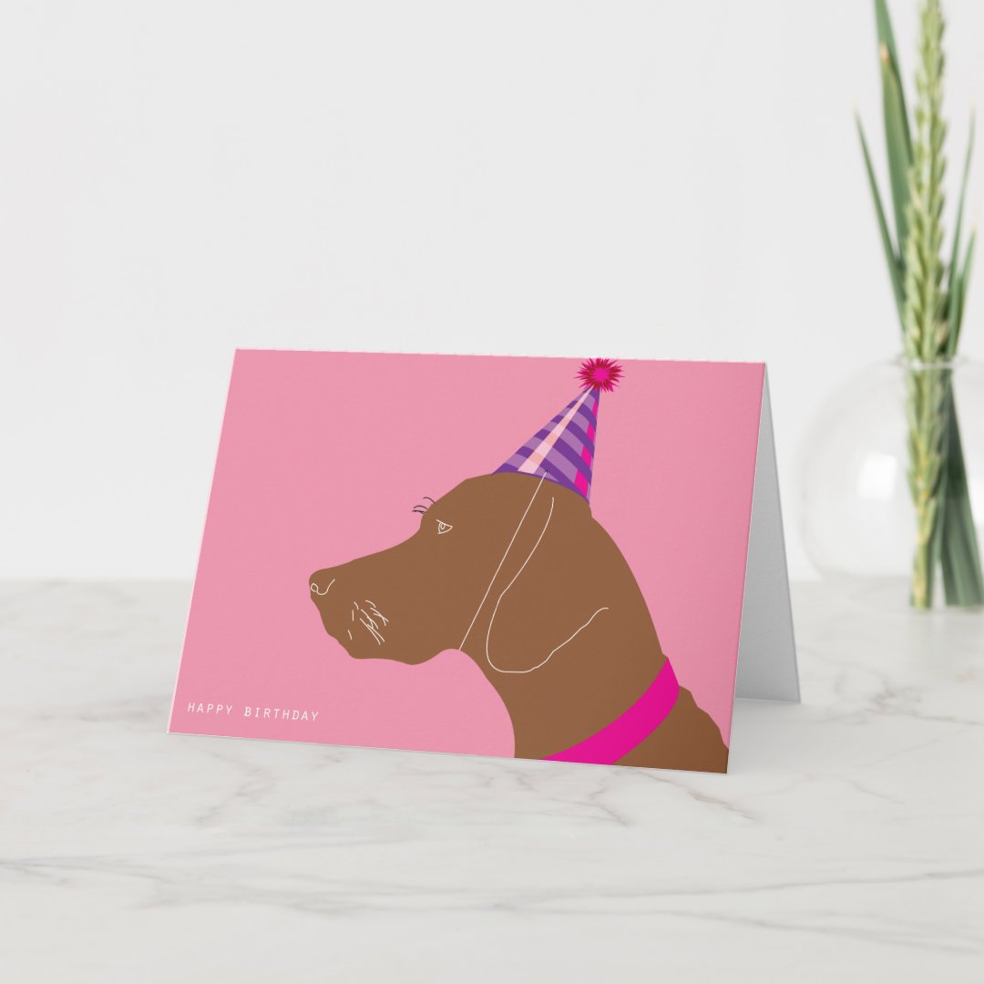 Happy Birthday Vizsla Girl Card Zazzle