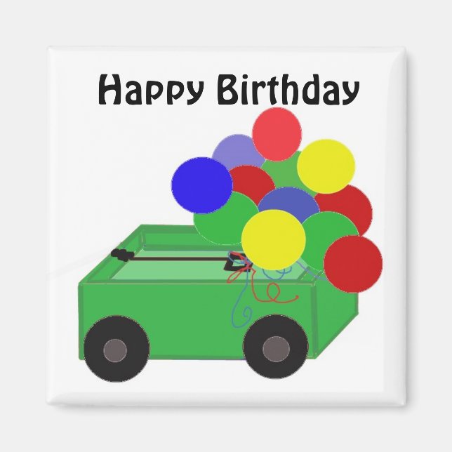 Happy Birthday Wagon Magnet (Front)