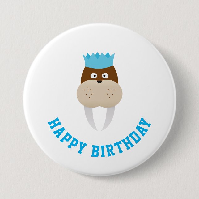 Happy Birthday Walrus Button (Front)
