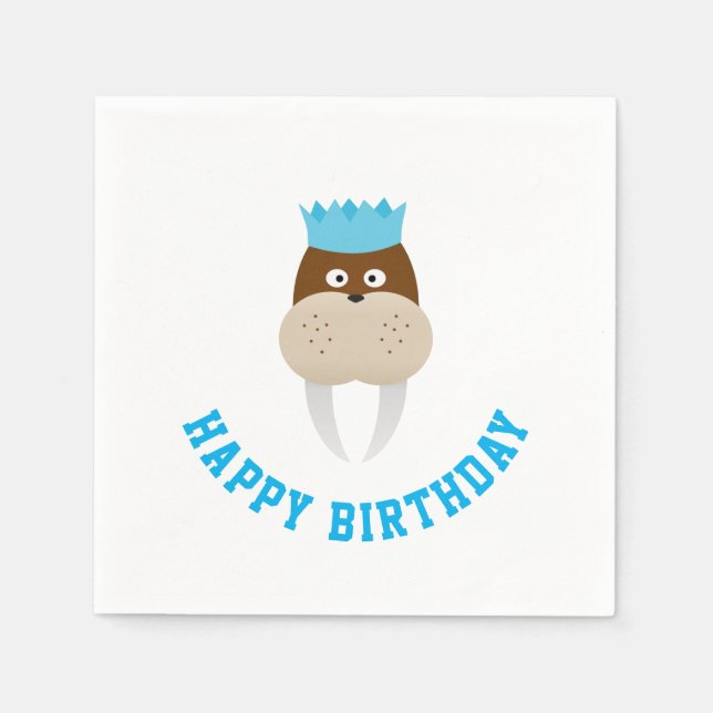 Happy Birthday Walrus Napkins (Front)