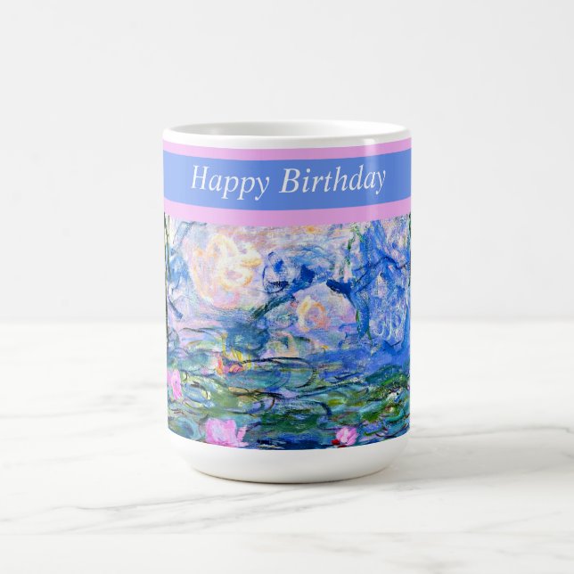 Happy Birthday, Water Lilies 1919, Coffee Mug (Center)