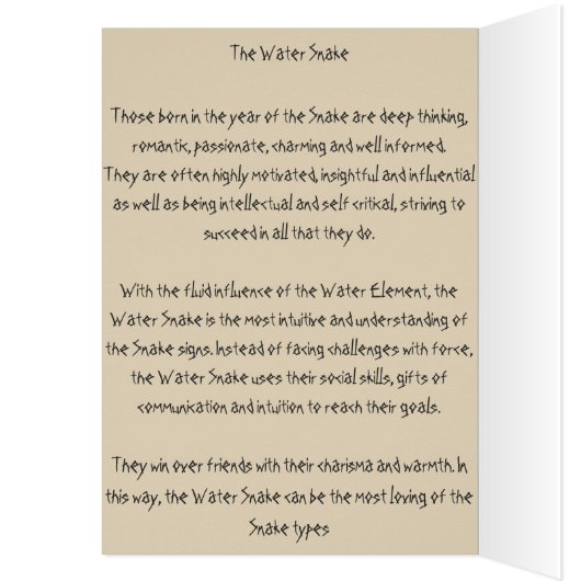 Happy Birthday "Water Snake" (Inside (Left))