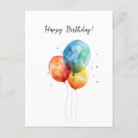 Happy Birthday Watercolor Ballons