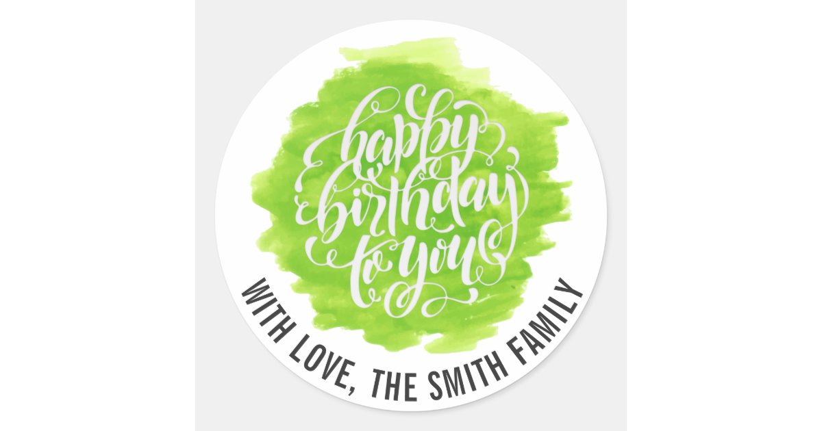 Happy Birthday Watercolor Calligraphy Personalized Classic ...