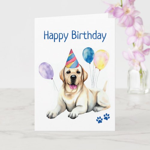 Happy Birthday Watercolor Dog Best Dad Ever Card