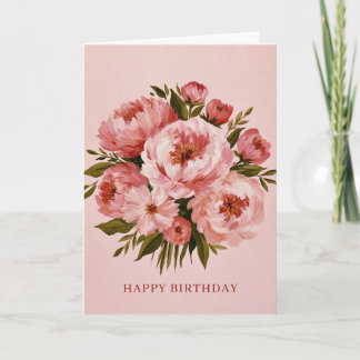 Happy Birthday watercolor Flower Card