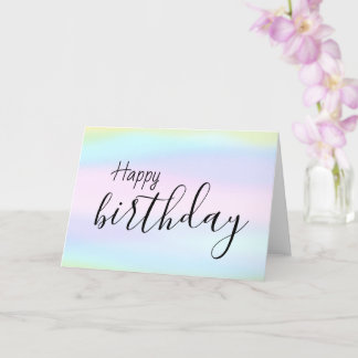Happy Birthday Watercolor Wash Brush Script Card