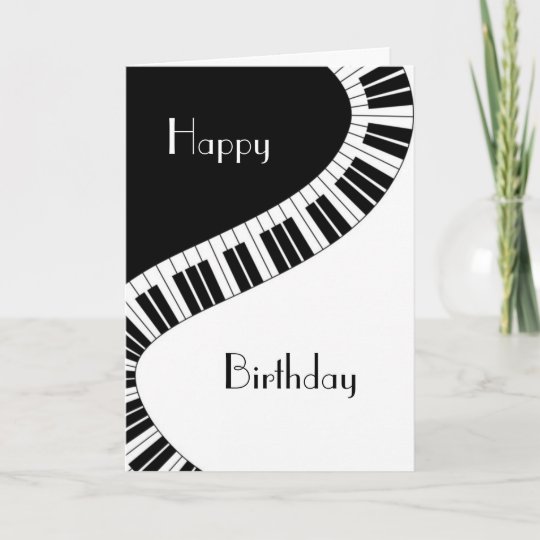 Happy Birthday - Wavy Curved Piano Keys Card | Zazzle.com